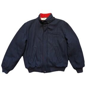 Members Only Navy Bomber Jacket with Red Lining